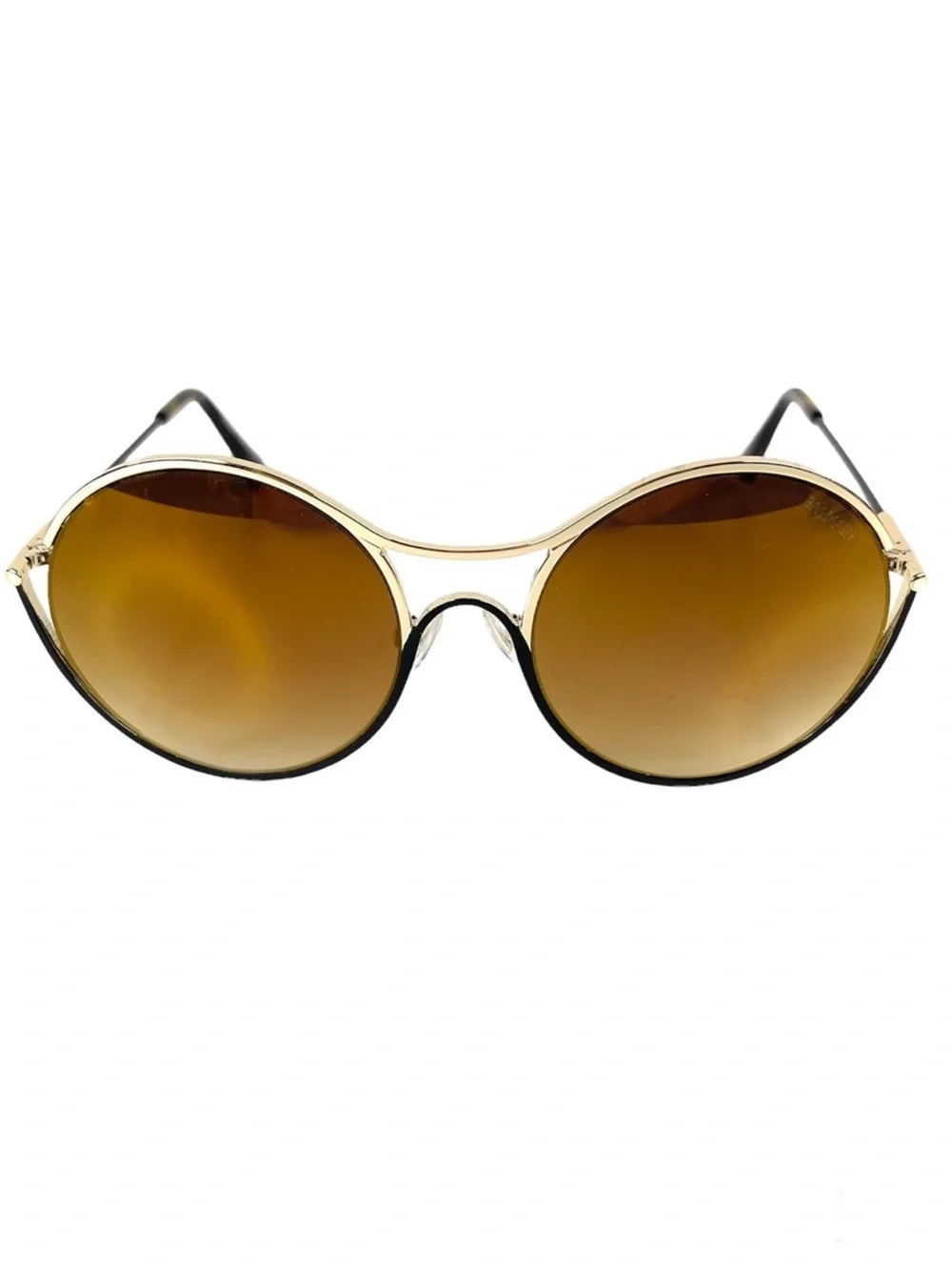 BALMAIN 52mm Round Sunglasses Gold Made In France